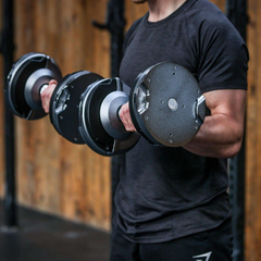 Mancuernas Ajustables Stealth 41,5 kg (Par) - Edición Cromadas + Soporte para Mancuernas Ajustables STEALTH de alta resistencia