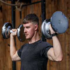 Mancuernas Ajustables Stealth 41,5 kg (Par) - Edición Cromadas + Soporte para Mancuernas Ajustables STEALTH de alta resistencia