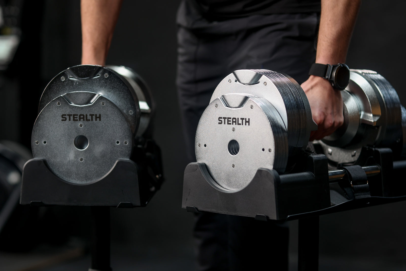 Premium Stealth Adjustable Dumbbells 41.5 kg - Chrome Edition (Pair) 